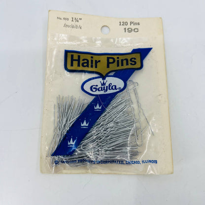 Vintage NOS Gayla Hair Pins 120 New in Pack Gaylord Products Chicago IL SB1