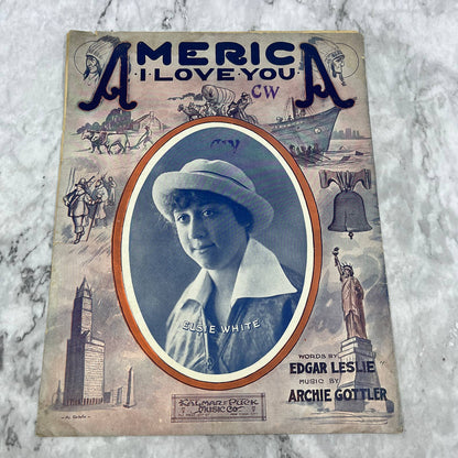 America I Love You Elsie White Edgar Leslie 1915 Sheet Music TK2-SM3
