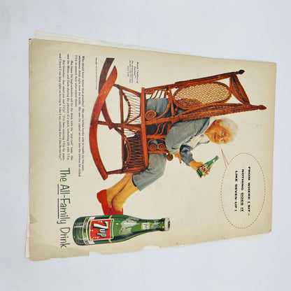 1955-57 Set of 7-Up Soda Pop Original Print Ads 10x13.5” TA8