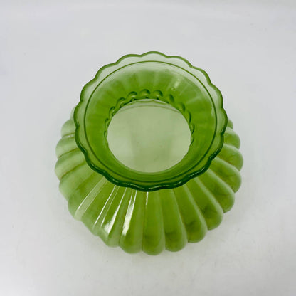 Vintage Fluted Green Cream Glass Lamp Shade TC7