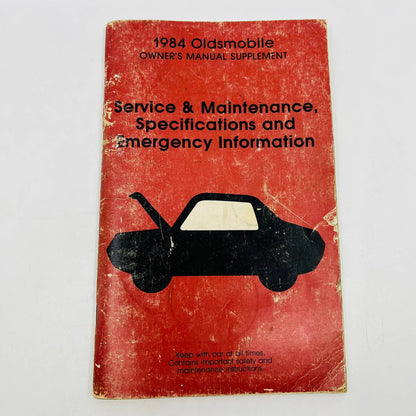 1984 Oldsmobile Owner’s Manual Supplement Service & Maintenance Specs BA1