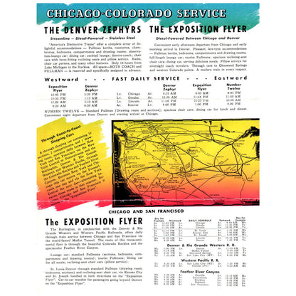 1947 Burlington Route Summer Vacation Service Everywhere West Timetable SE4