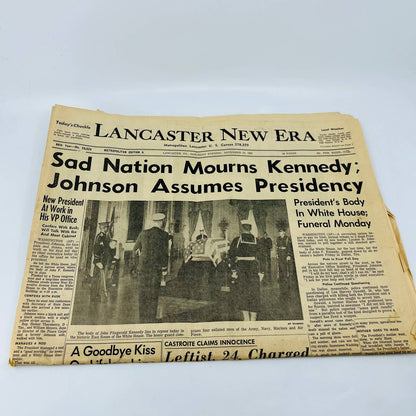 VTG Kennedy Assassination Newspaper November 23 1963 Lancaster New Era PA BA2