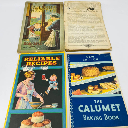 Antique 1920s Lot of 4 Calumet Baking Powder Cookbooks Reliable Recipes BA3