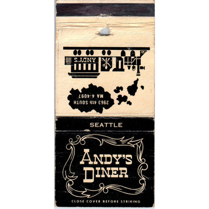 Andy's Diner Seattle Washington Advertising Matchbook Cover MM10-3
