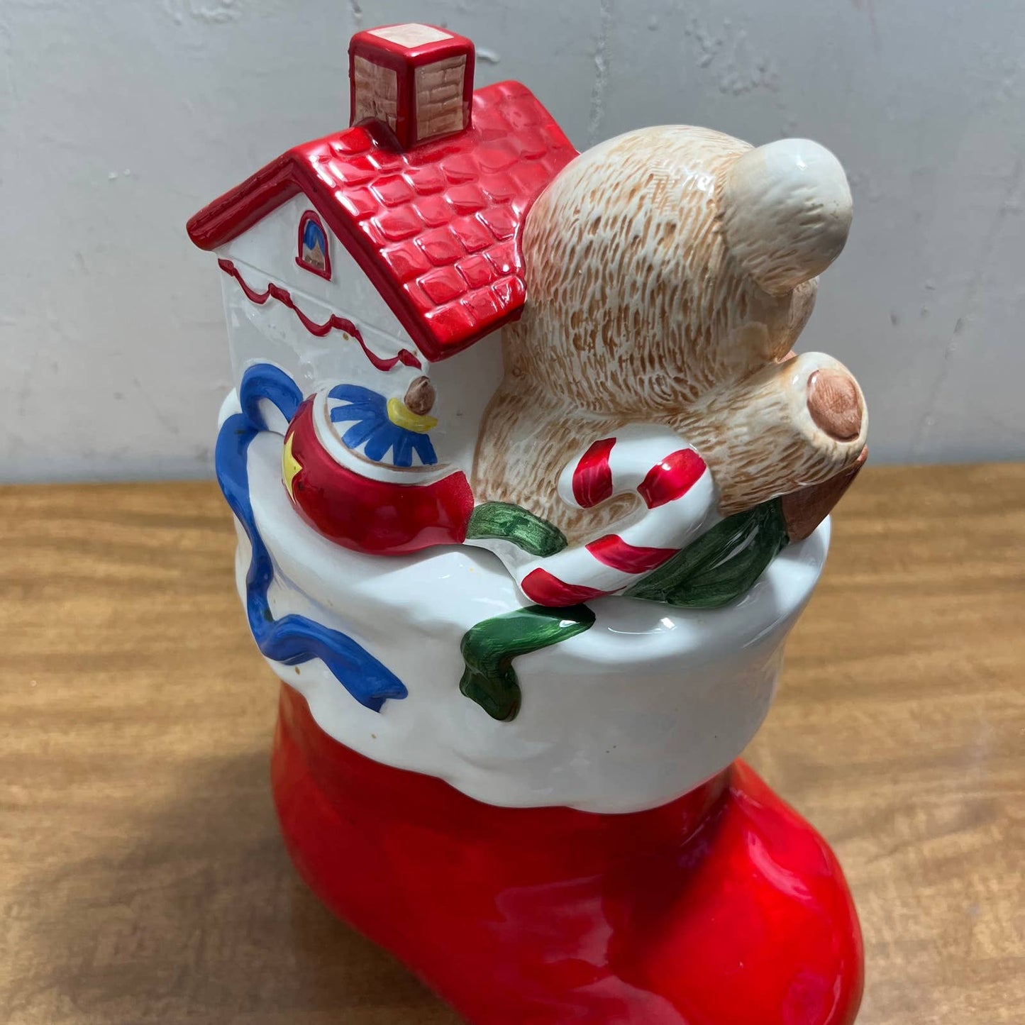 Vintage The Cook's Bazaar Toyland Santa 11.5" Ceramic Cookie Jar Canister IN BOX