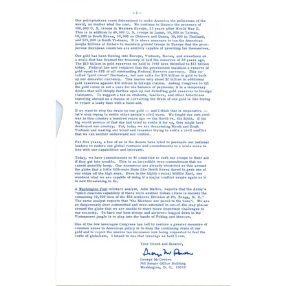 Senator George McGovern Reports Newsletter March 1968 Original TK1-P7