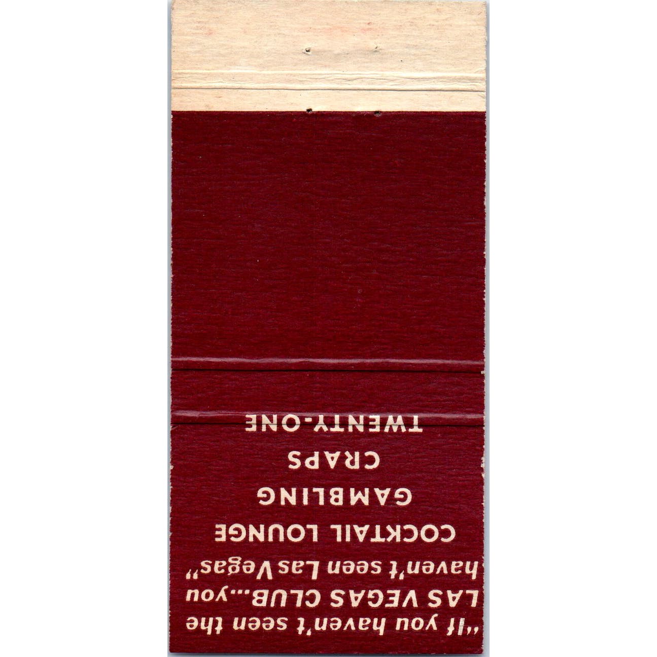 Las Vegas Club NV - Red Advertising Matchbook Cover SB3-M7