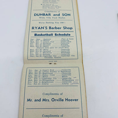 1943-47 Lot of 4 Basketball Schedules Centerville Indiana High School C13