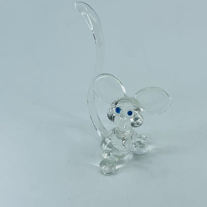 Vintage Art Glass Mouse Figurine Paperweight 4 x 3 SB2