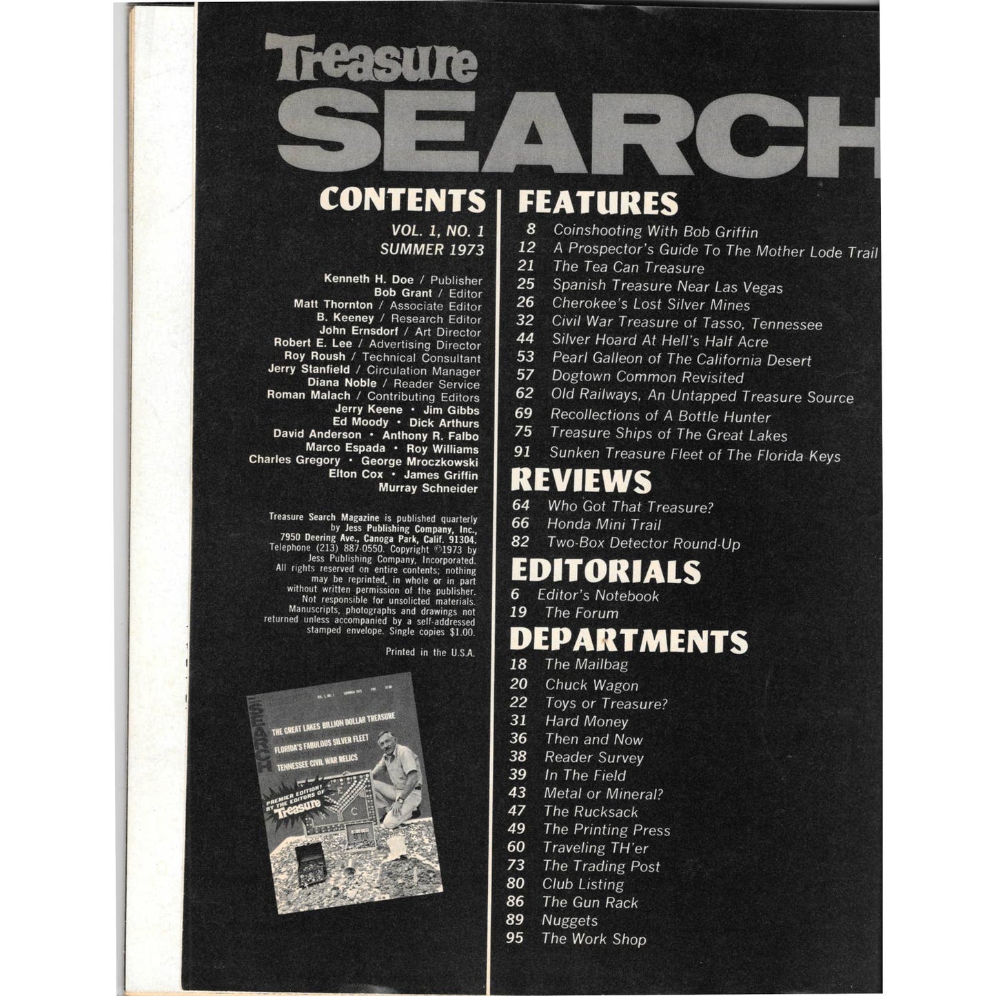 Treasure Search Magazine - Treasure Hunting Metal Detecting Summer 1973 M3