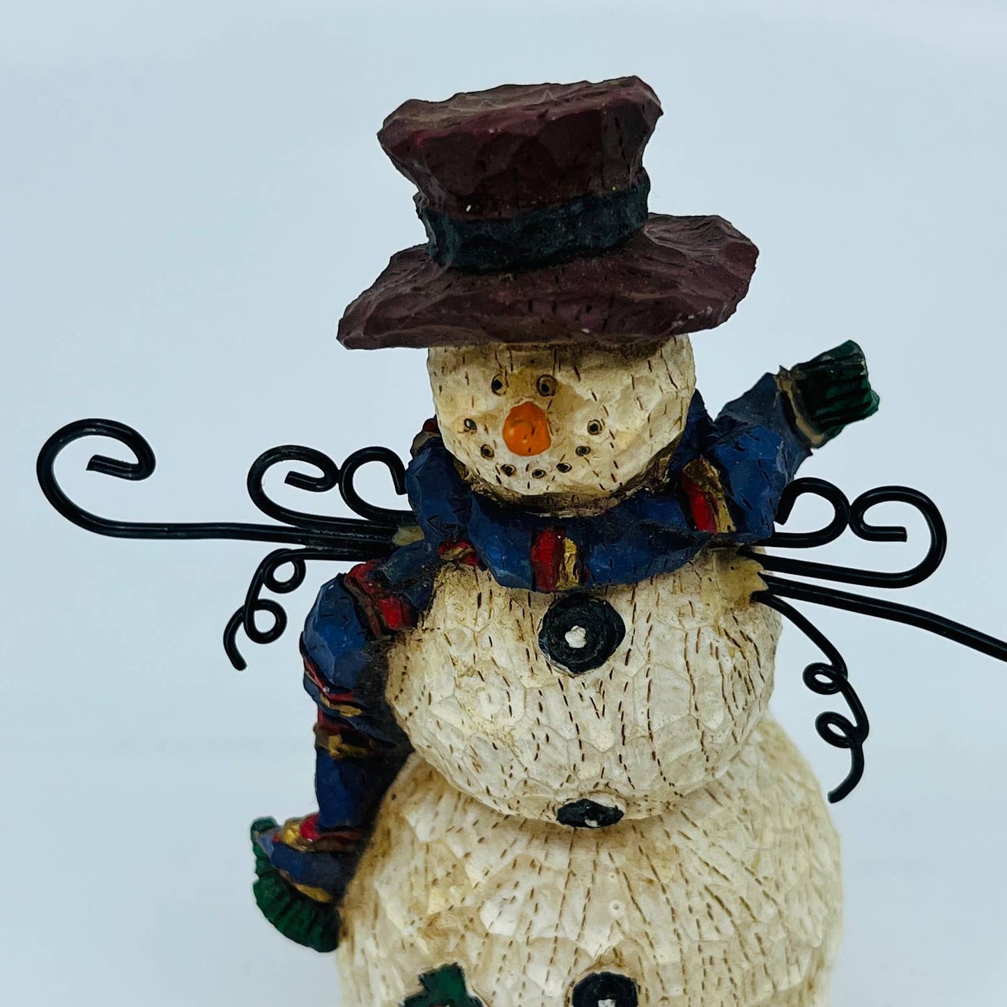 Vintage Merry Frosty Snowman Resin and Metal Figurine 6” TB9