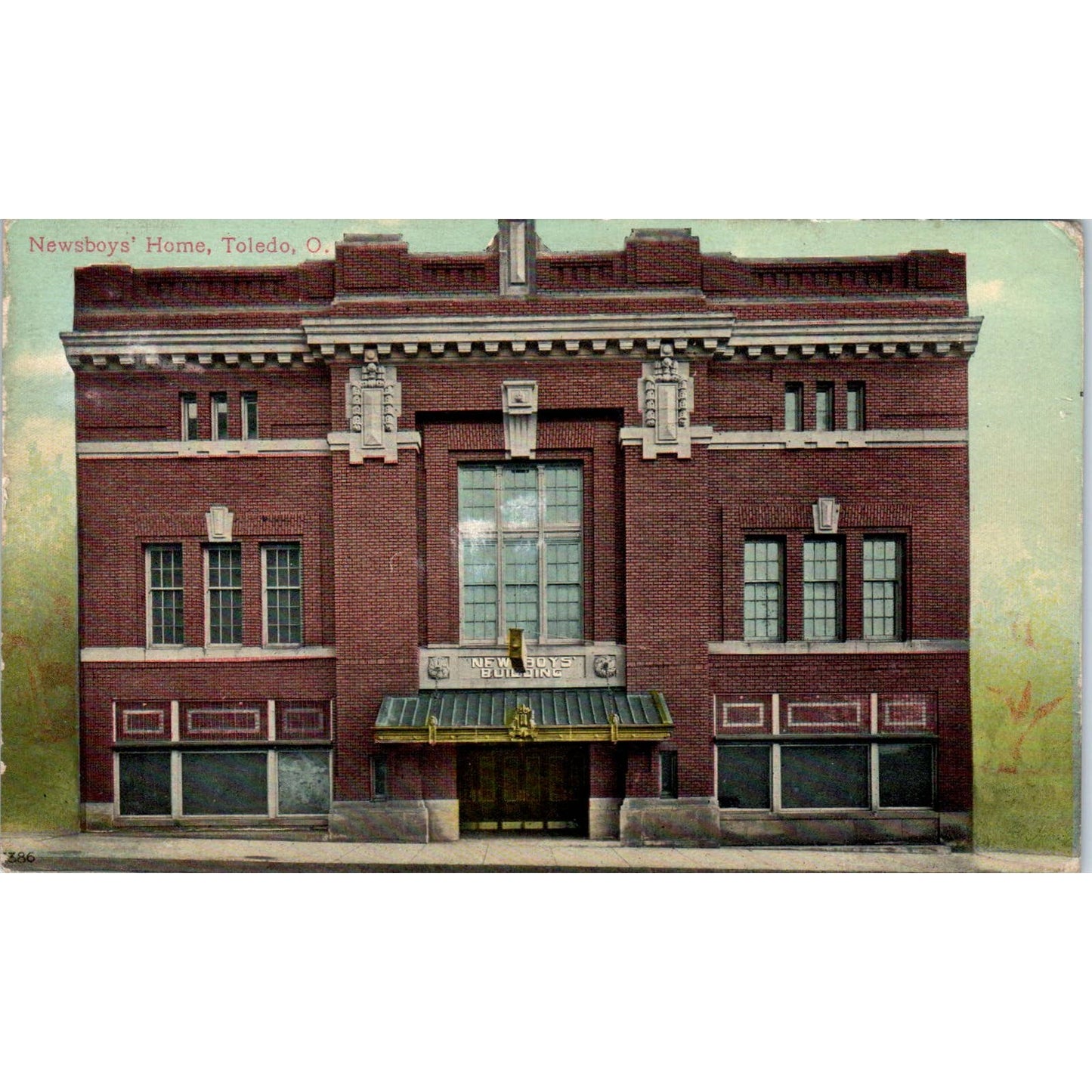 1910 Postcard Newsboys' Home Toledo OH TD8-O2