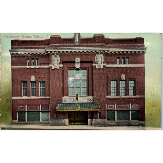 1910 Postcard Newsboys' Home Toledo OH TD8-O2