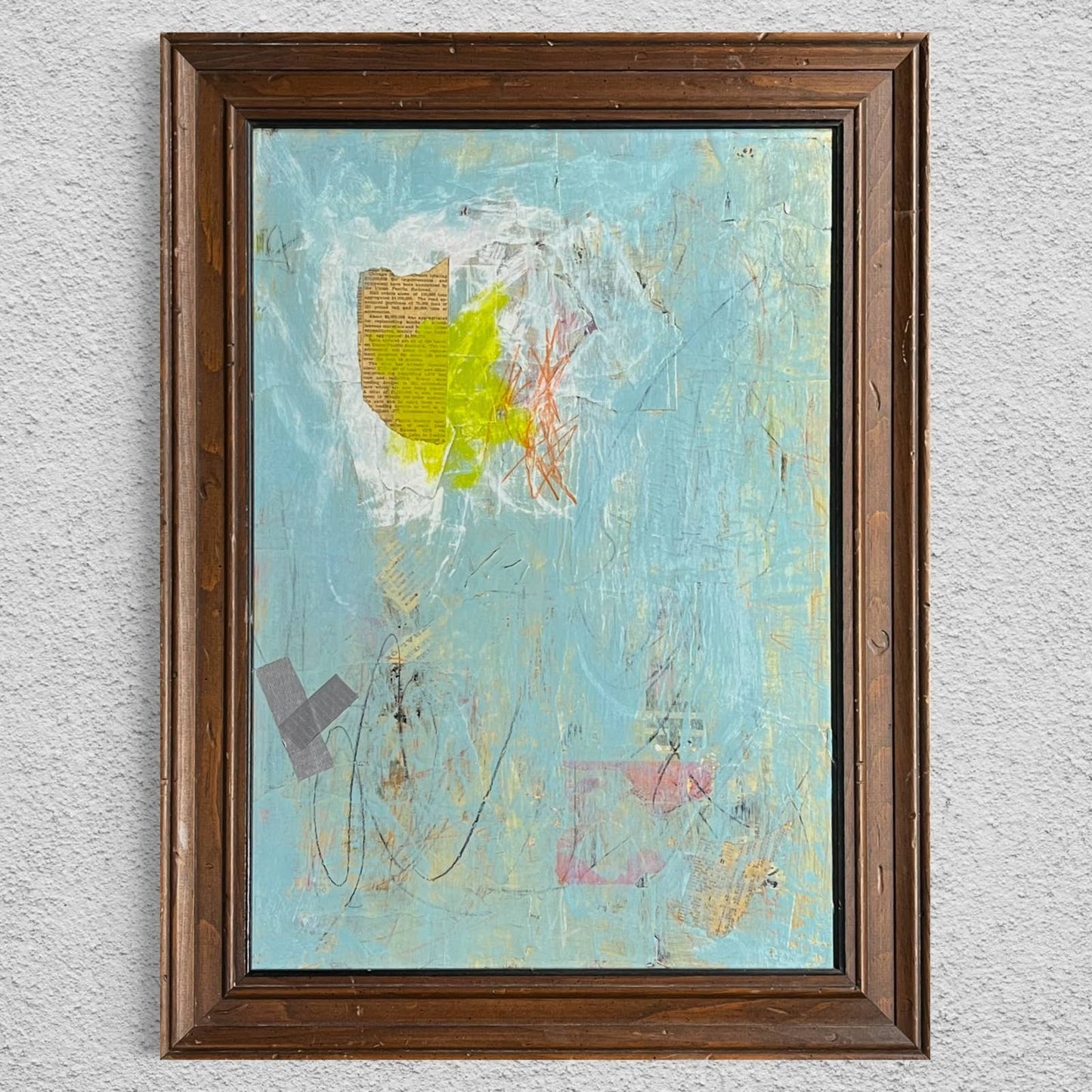Original Framed Mixed Media Abstract Art Painting 18x24 “Slow Bleed” With COA