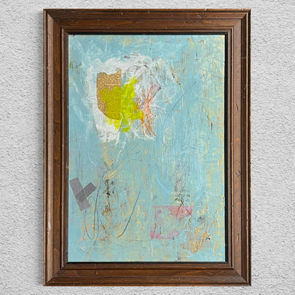 Original Framed Mixed Media Abstract Art Painting 18x24 “Slow Bleed” With COA
