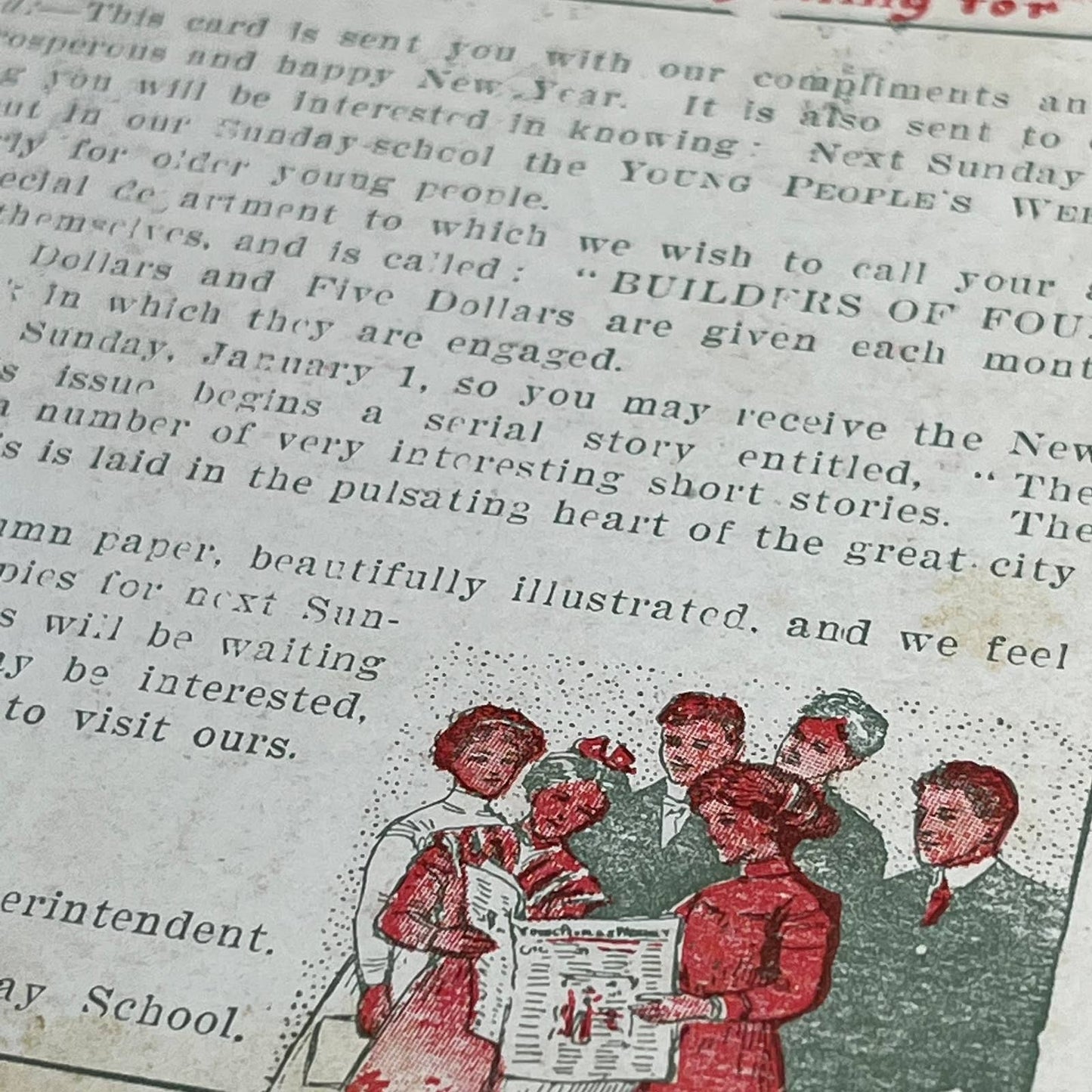 c1910 Young People’s Weekly Christmas Postcard and Letter Horse & Sleigh PA2