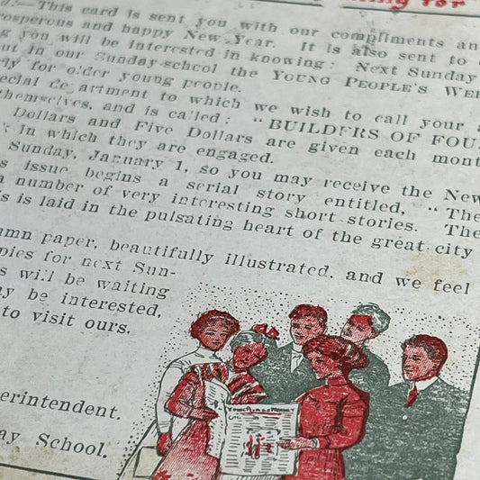 c1910 Young People’s Weekly Christmas Postcard and Letter Horse & Sleigh PA2