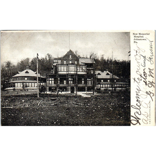 1906 Postcard The New Memorial Hospital Johnstown PA TI1-1