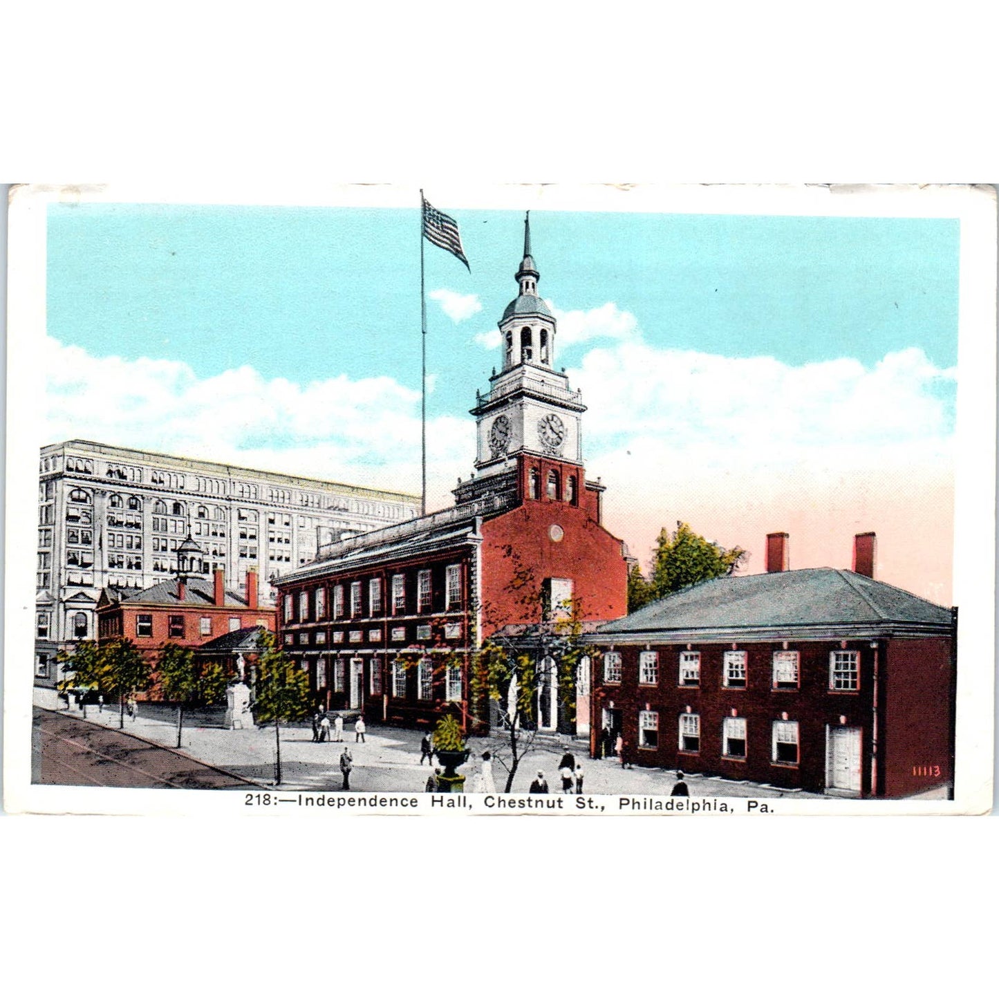 Vintage Postcard Independence Hall Chestnut St. Philadelphia PA TD9-P1
