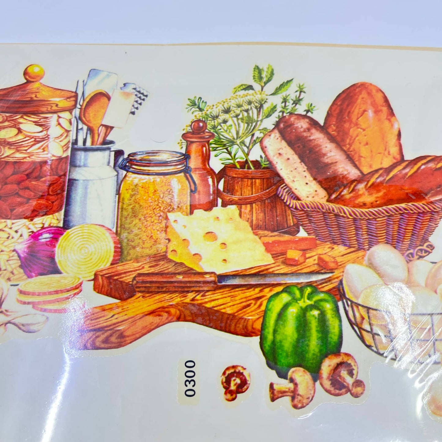 1981 NOS Decal Art Decorative Bread and Grains Kitchen Spread SEALED FL3