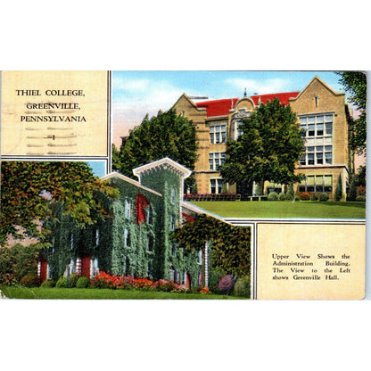 Vintage Postcard Thiel College Greenville PA TD8-P2