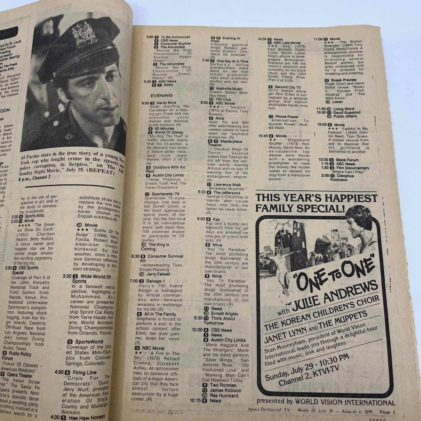 1979 Jul 29 Bellville IL News-Democrat TV Listings Anthony Hopkins Kean TG6