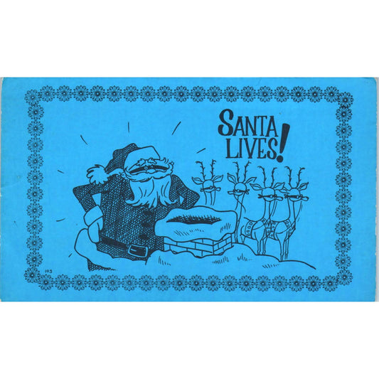 Santa Lives Christmas Bandits Reindeer Original Postcard TK1-P1