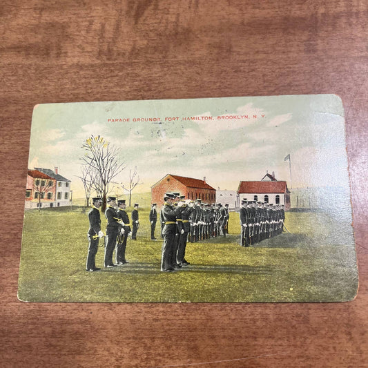 Antique 1908 Postcard Parade Grounds Fort Hamilton Brooklyn New York PA1