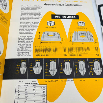 1958 Set of 2 CNC Die Cutting Metalworking Catalogs Di-Acro Punch Press C7