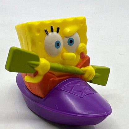 SpongeBob Paddling In A Purple Canoe McDonald's 2012 Plastic Happy Meal Toy TI4