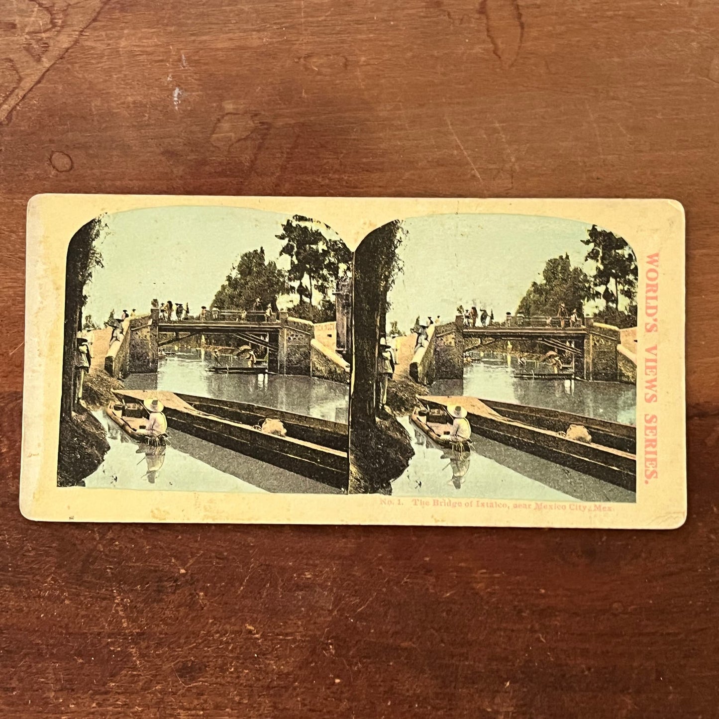 The Bridge of Iztacalco - Mexico City, Mexico Antique Stereoview Card TJ9-V4