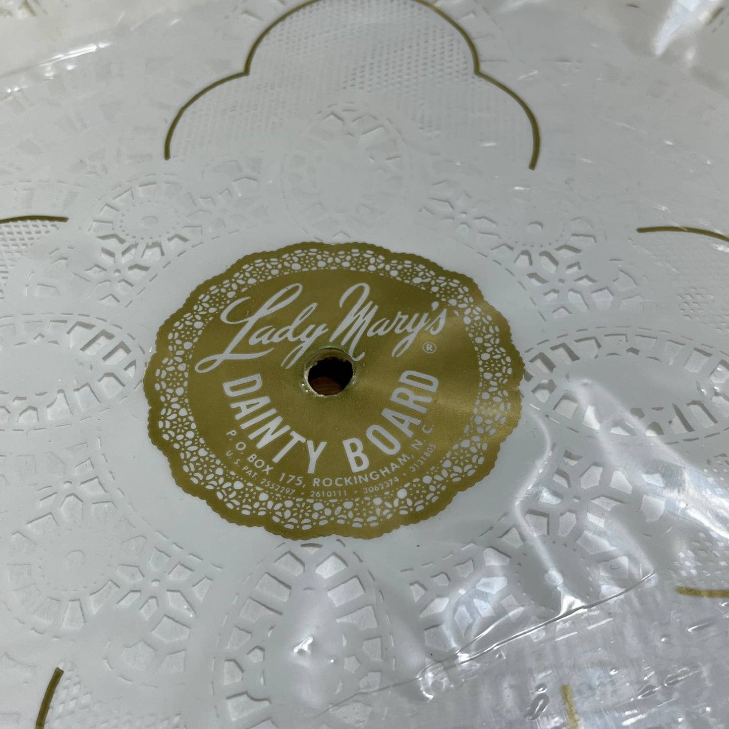 Vintage Lady Mary’s Dainty Board Lace Wedding Cake Plate Stand 13” NOS TA7