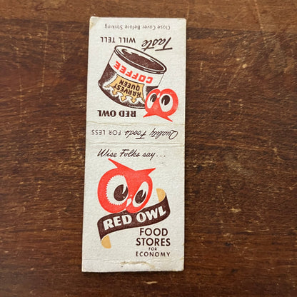 Red Owl Harvest Queen Coffee Advertising Matchbook Cover SB3-M1