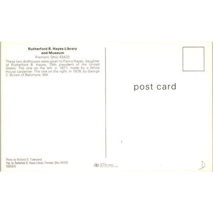 Rutherford B. Hayes Library & Museum Fanny Hayes Doll Houses Postcard PB4