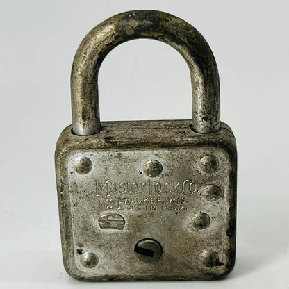 Vintage Master Lock No 66 Made In Milwaukee Wisconsin USA Padlock No Key SA8-1
