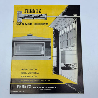 1950s Frantz Mfg Co Torsion Spring Garage Doors Advertising Catalog Sterling AC8