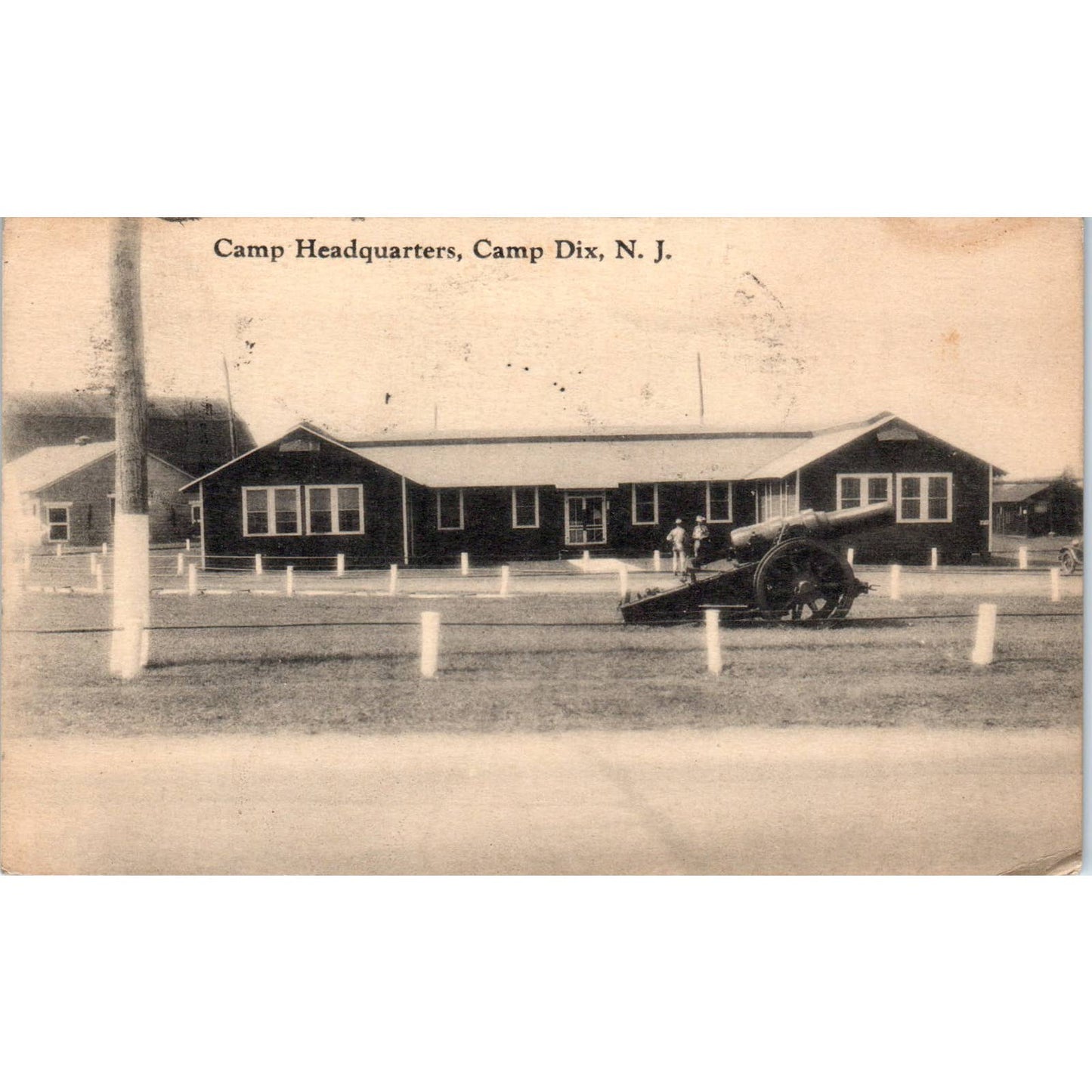 1923 Camp Headquarters Camp Dix New Jersey - Original RPPC Postcard TJ7-RP1