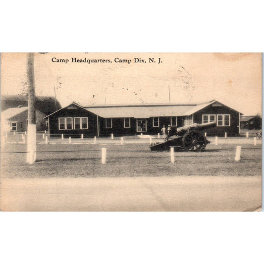 1923 Camp Headquarters Camp Dix New Jersey - Original RPPC Postcard TJ7-RP1