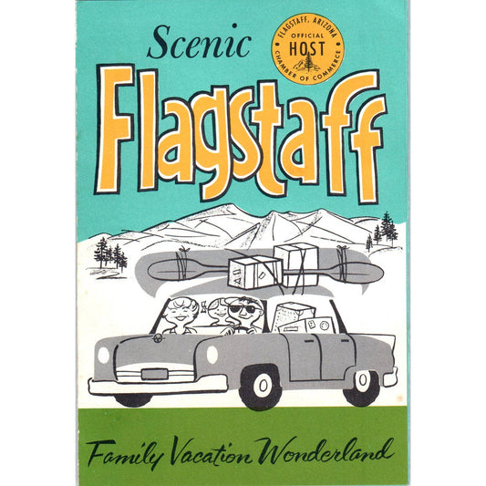 1950s Flagstaff Arizona Tourist Vacation Travel Fold Out Brochure and Map SE5