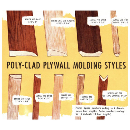 1950s MCM Advertising Brochure Poly-clad Plywall Prefinished Moldings SE4