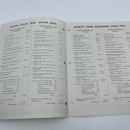 Vintage Eaton Gold Seal All-Steel Grain Bins Manual Assembly Instructions L4-2