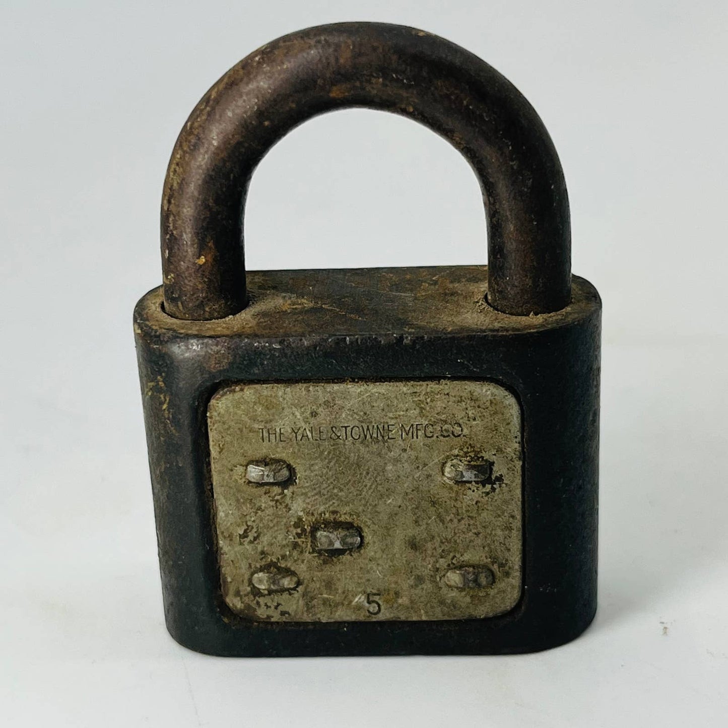 Vintage Art Deco Yale & Towne Yale Junior 223 5 Lock Padlock No Key SA8-4