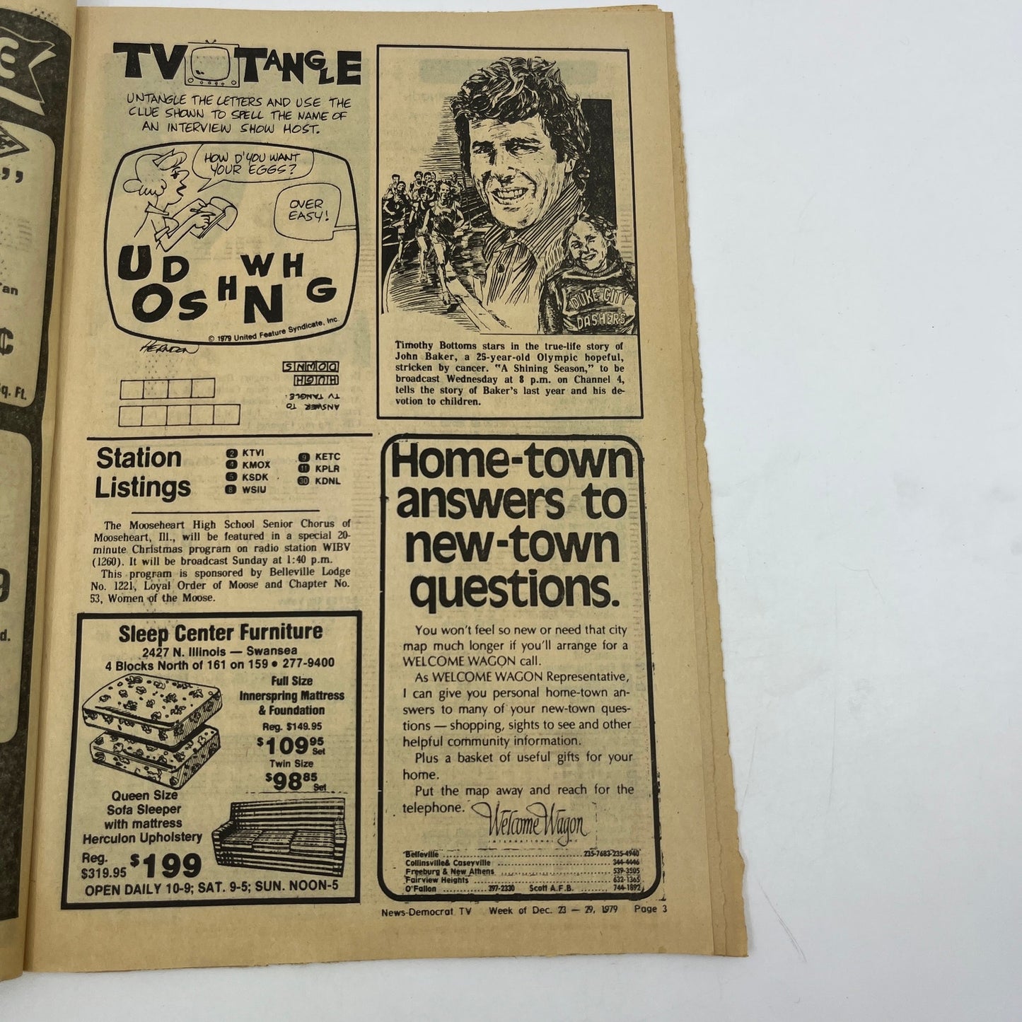 1979 Dec 23 Bellville IL News-Democrat TV Listings Magazine A Shining Season A18