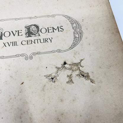 1800s Victorian Hardcover Poem Book - Love Poems XVIII Century TF3