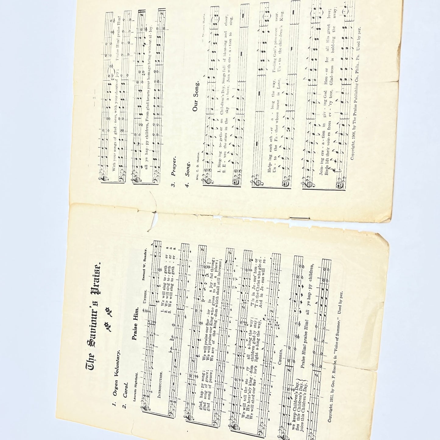 1912 The Saviour's Praise Christian Sheet Music Booklet Cleveland OH L4-6