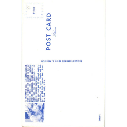 Benjamin Harrison Portrait Morris Katz 1960s Original Postcard TK1-21