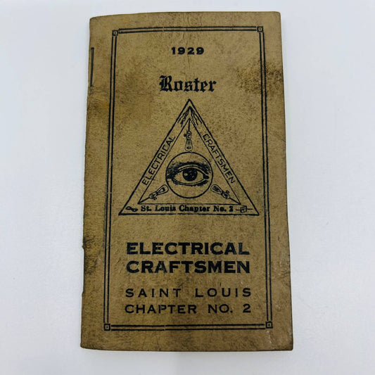 1929 Electrical Craftsman St. Louis No. 2 Roster All Seeing Eye Mephisto Bits C2