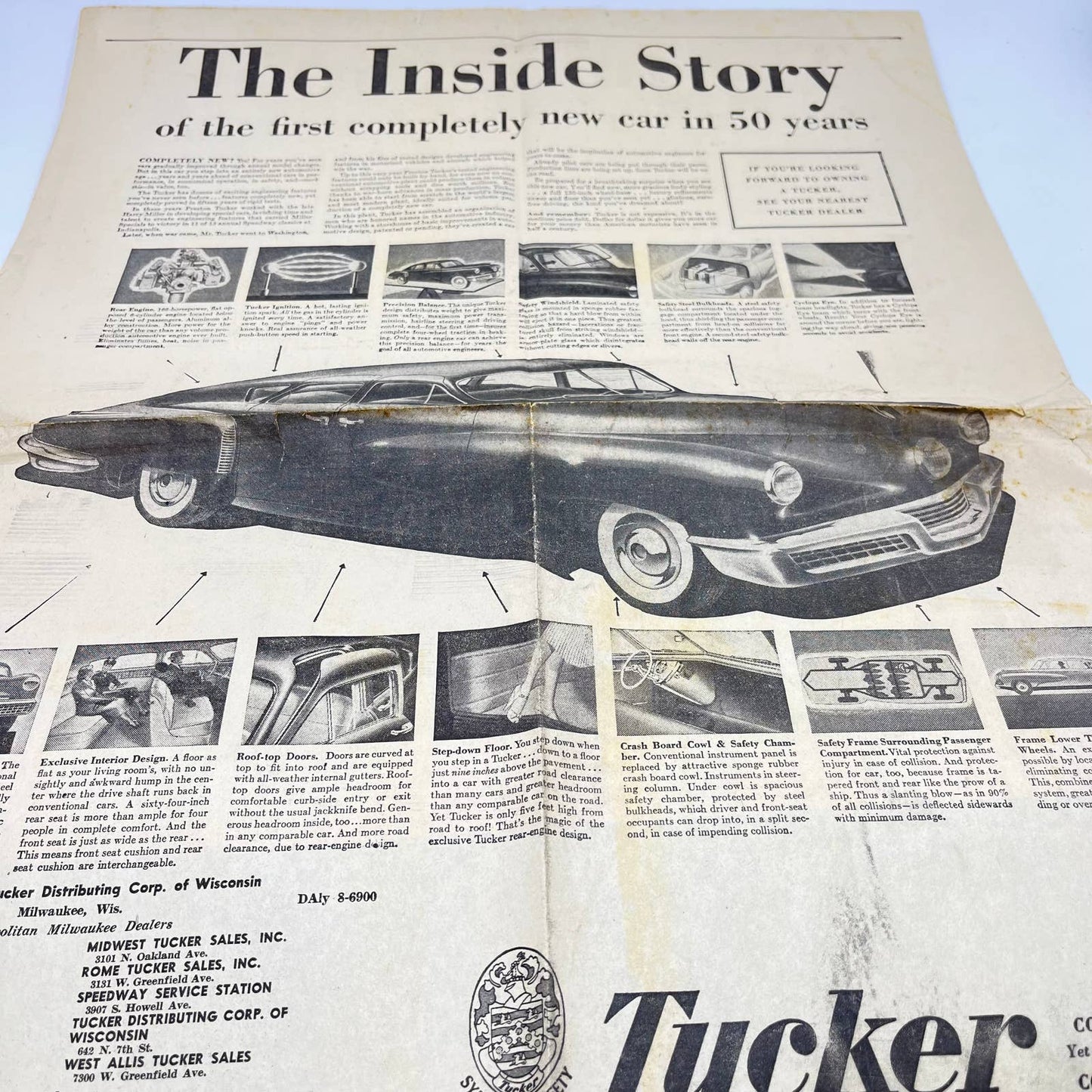 Rare Original Full Page Tucker Automobile Newspaper Ad Milwaukee WI TF9