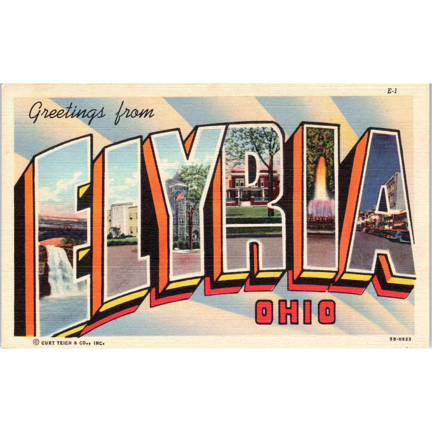 Vintage Postcard Greetings From Elyria OH TD8-O2